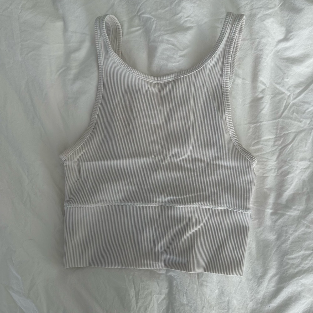 Lululemon White Ribbed Tank Top